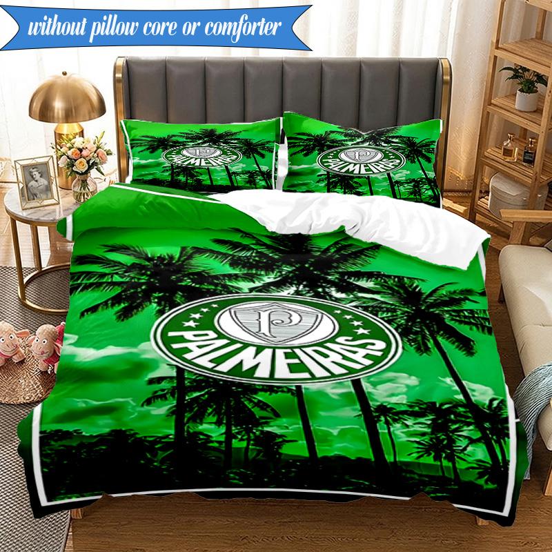 3PCS Sociedade Esportiva Palmeira Printed Soft Bedding Set,Including 1pc Duvet Cover And 2pcs Pillowcases Perfect for Bedroom, Dormitory, Fan gift