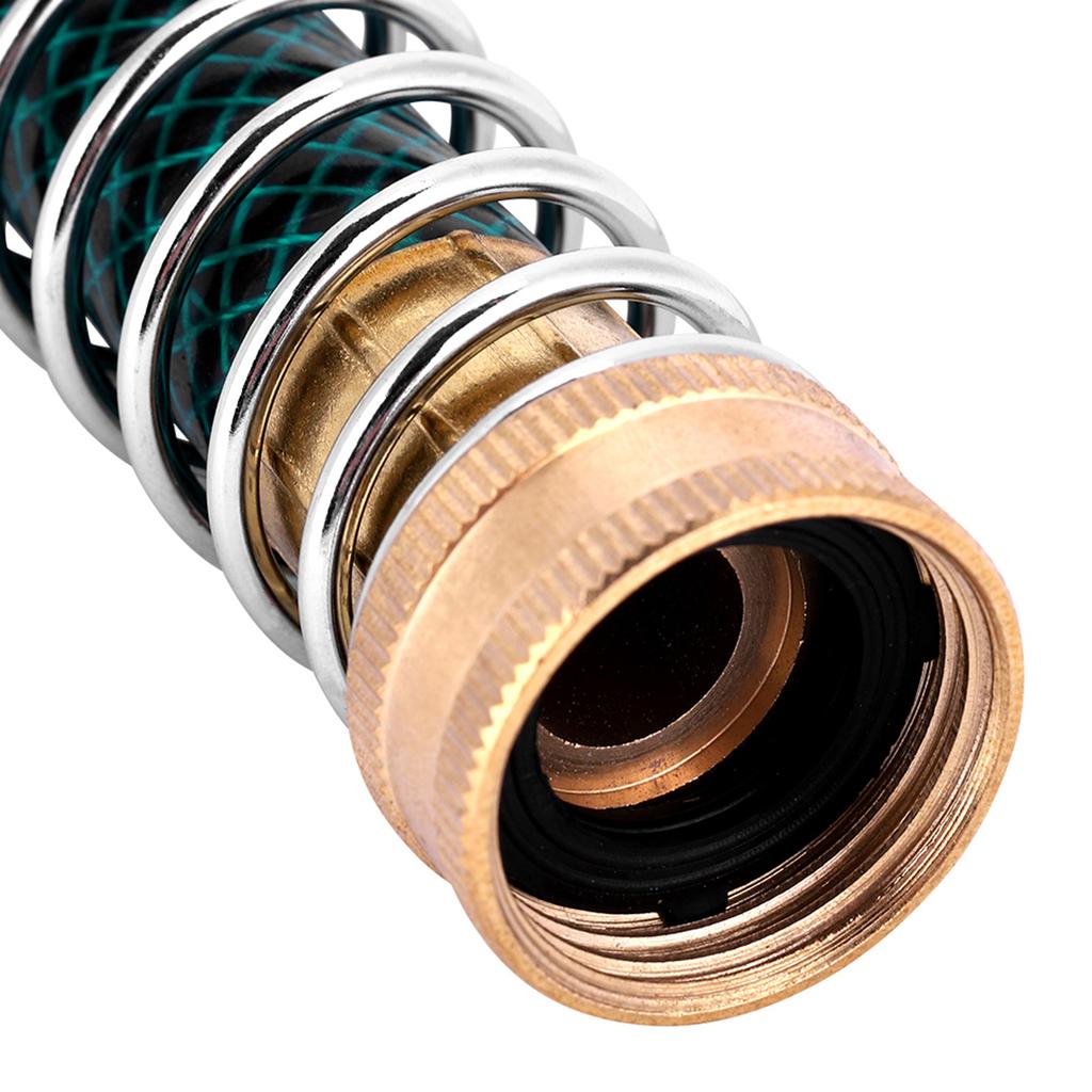 Faucet hose connector with spring spiral, accessories for garden hose connectors made of brass,   against kinks, ensures even water  , robus