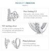 BAMOER 925 Sterling Silver Shining Zircons Flower Zircon Ear Clips Earrings for Women Jewelry