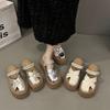 Baotou Half Slippers Women's 2025 Summer New Pearl Two Wear Thick Bottom Design Sense Hollow One Pedal Lazy Half Drag