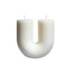 U-Shaped Geometric Striped Scented Candle for Modern Birthday and Home Decor Scene Layout