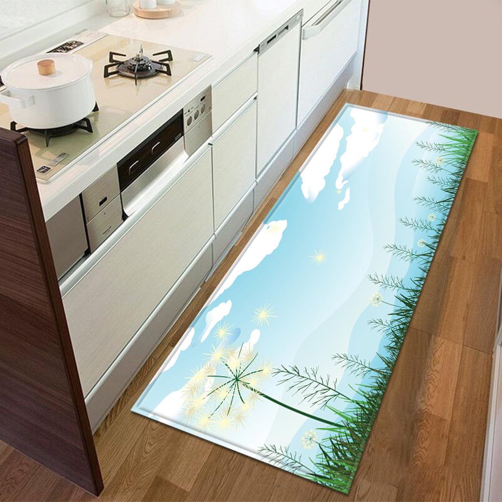 Kitchen floor mat entrance door mat bedroom long carpet corridor bathroom non-slip floor children's carpet