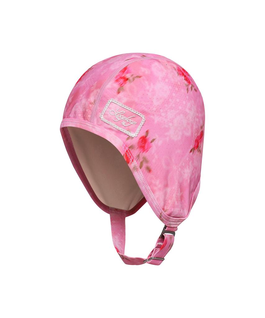 Lupeulupeu [Floral Veil_Pink] Retro Swim Cap
