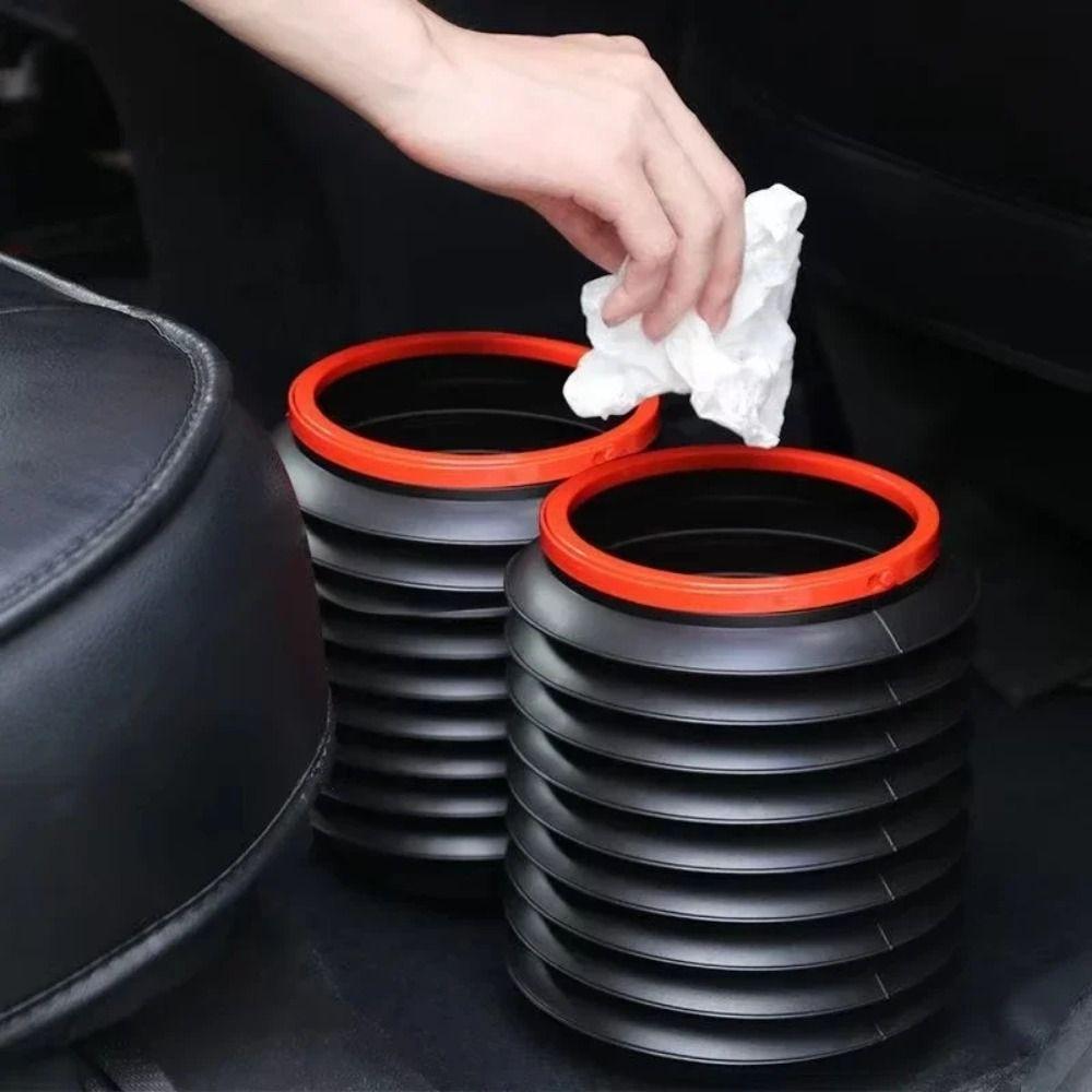 Foldable Car Trash Can Mini Portable Garbage Storage Box Retractable 4L Multifunction Foldable Bucket Auto Interior Accessories