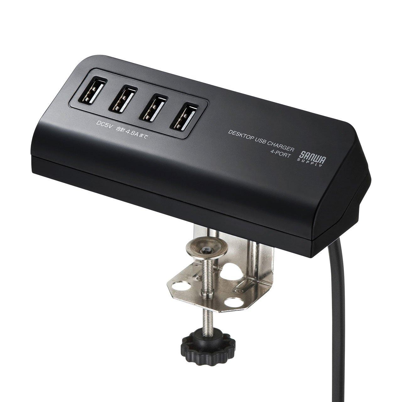 

Sanwa Supply Clamp Type USB Charger A x 4 Black (USB Ports) ACA-IP50BK чорний