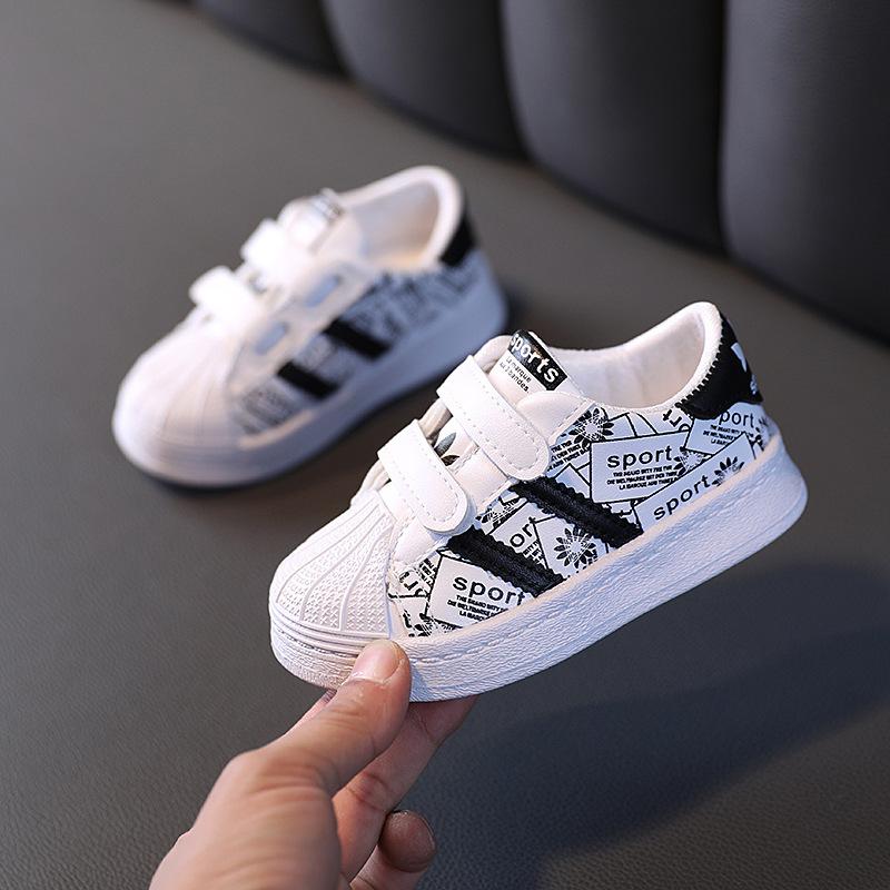 

Spring and autumn children s new girls fashion Korean version of sports shoes boy low-top casual board shoes 21 белый