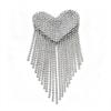 Heart-Shaped Rhinestone Tassel Brooch and Lapel Pin Corsage Accessory