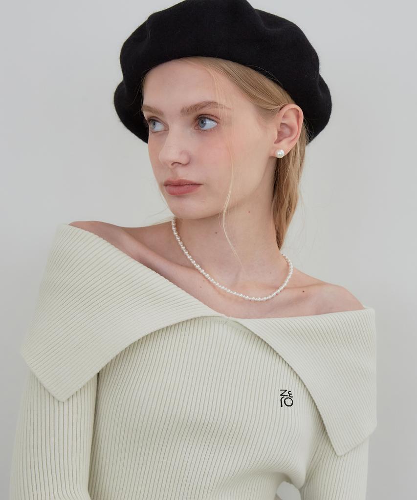 ZEROSTREET [5 Colors] Cape Off-Shoulder Sweater