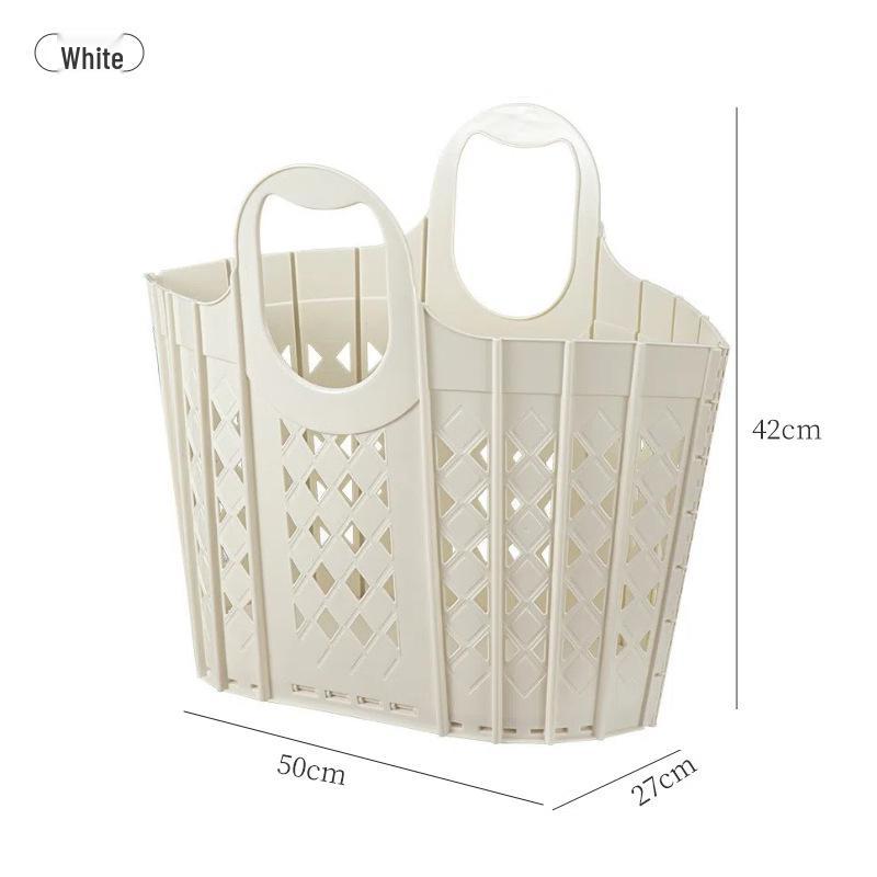 Foldable Large-Capacity Plastic Laundry and Toy Storage Basket