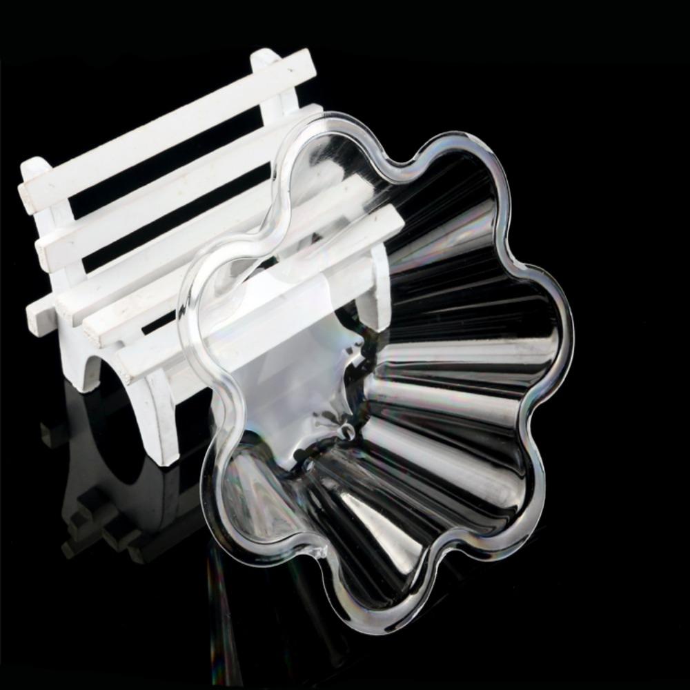 50 Pcs Disposable Ice Cream Bowls Transparent Dessert Serving Cups Flower-Shaped Sundae Cup  Bakery
