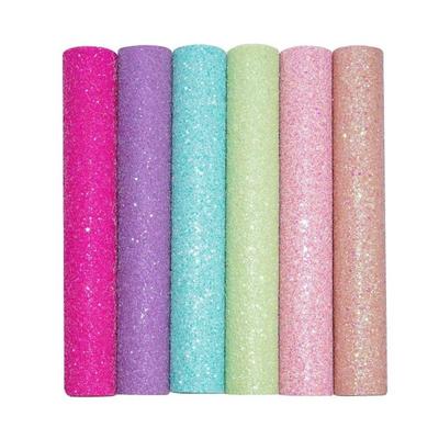 Sparkling Powder Glitter PVC Leather Fabric Chunky Glitter Faux Leather  Bag Making Material