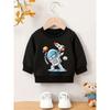 European sizes Single-Piece Kids' Crewneck Sweatshirt with Trendy Cool Astronaut Print, Casual Sportswear Top for Autumn and Winter