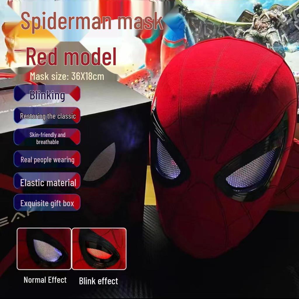 Spider-Man Electric Light-Up Mask - Miles Cosplay Halloween Toy Gift