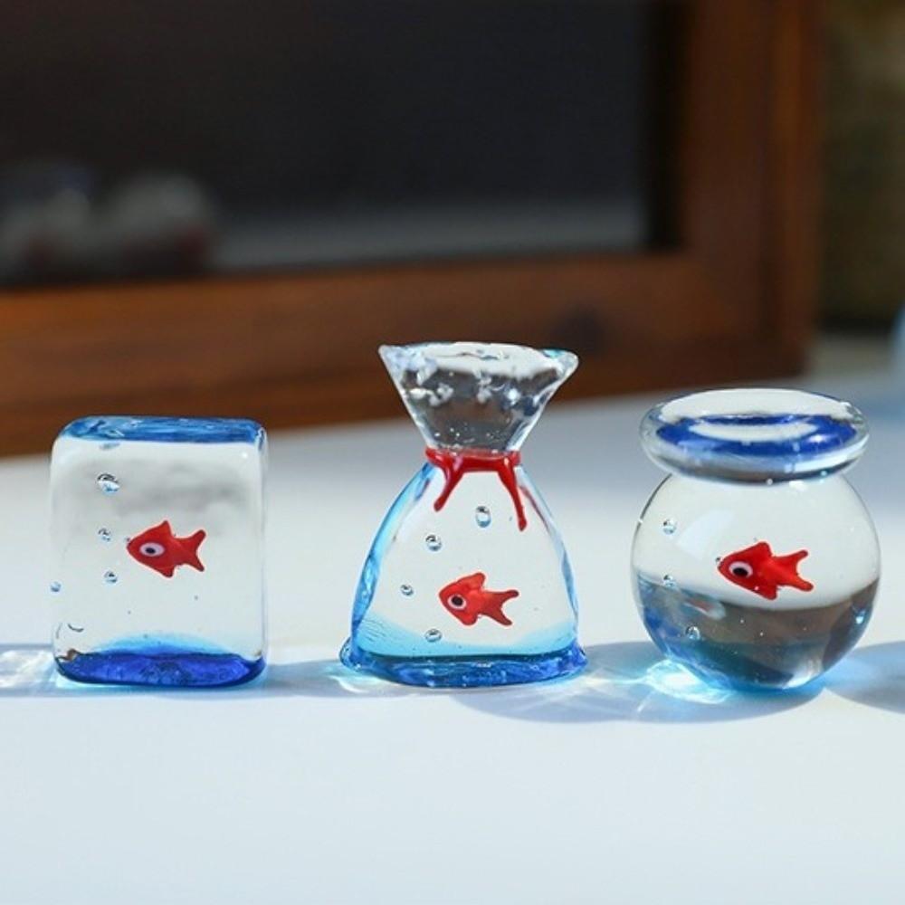 Cartoon Miniatur-Aquarium-Dekoration Transparente Katze Schreibtisch-Dekoration Miniatur-Dekor