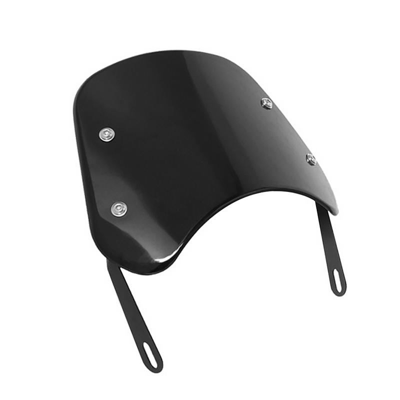 Pro motocykl Yamaha Kawasaki Suzuki Cafe Racer pro Harley Honda Univerzální černé čelní sklo Deflektor větru Čelní sklo Kapotáž