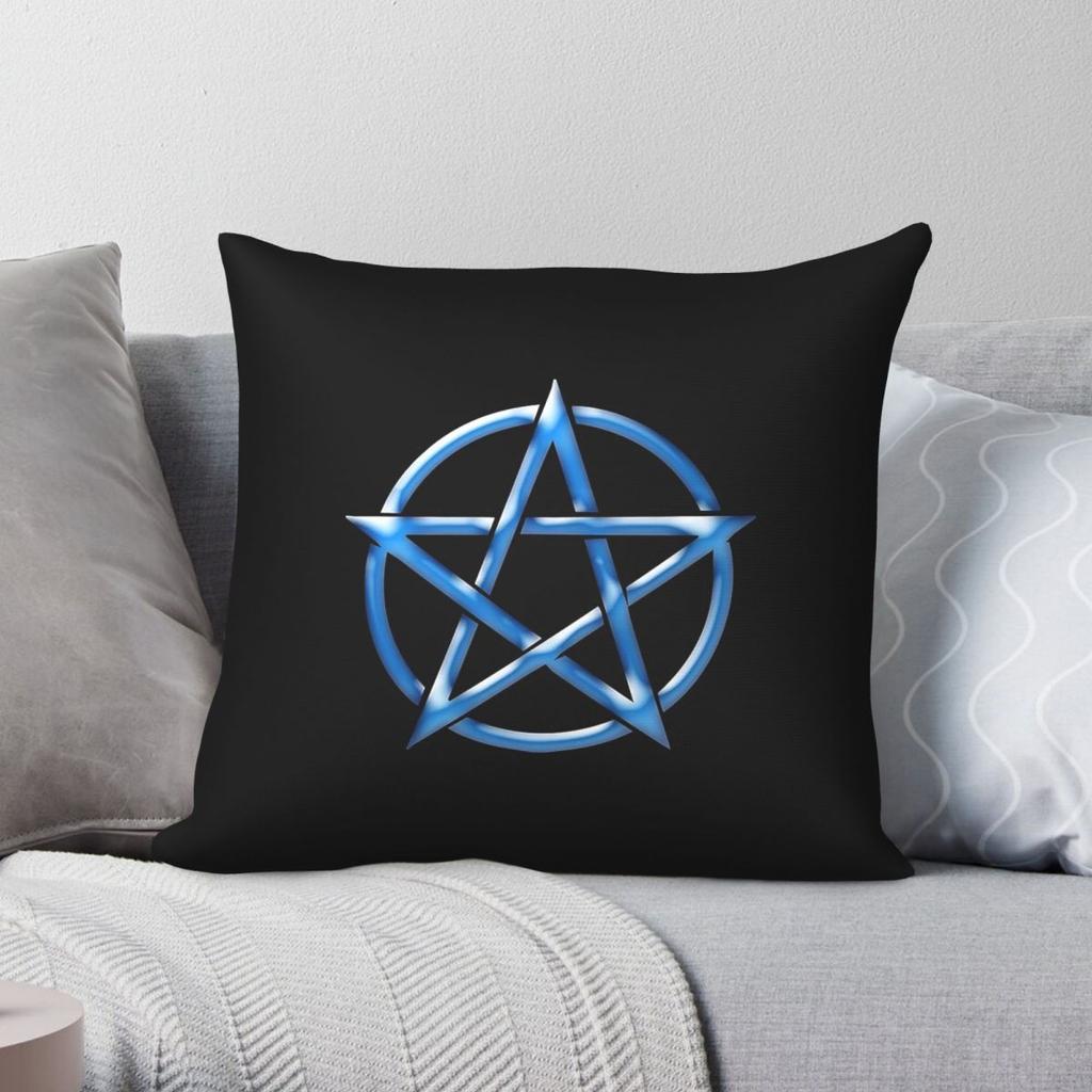Supernatural Blue Pentagram Pillowcase Polyester Linen Velvet Creative Zip Decor Throw Pillow Case Car Cushion Cover Wholesale