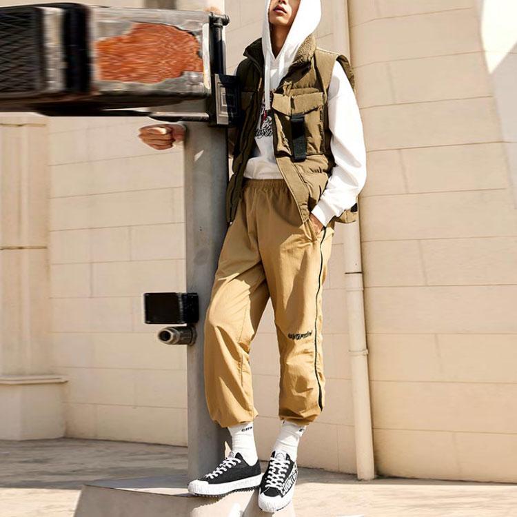 Li Ning CF Awesome Series Cuffed Loose Fit Sports Long Pants Men Bottoms Khaki AYKR413-1