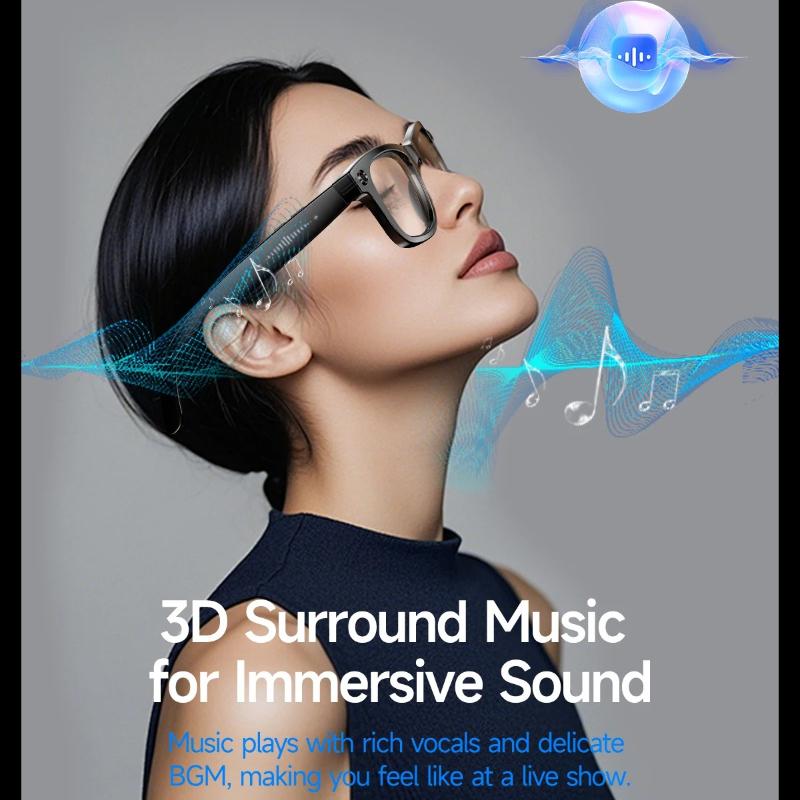 Neues Upgrade Intelligente Brille mit Kamera Videoaufnahme KI Fotoerkennung Bluetooth Anruf KI Übersetzung Sprach Sonnenbrille für Männer Frauen UV Schutz