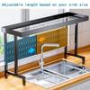 Homlly Trii Over the sink adjustable Width and Height Cultery Utensils Dish Drying Drainer Kitchen Organizer Rack