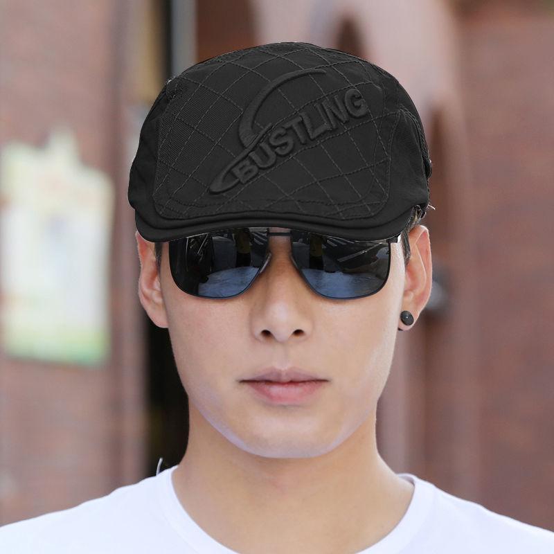 Béret fin d'été pour homme, chapeau à bec de canard, style rétro, style britannique, en maille