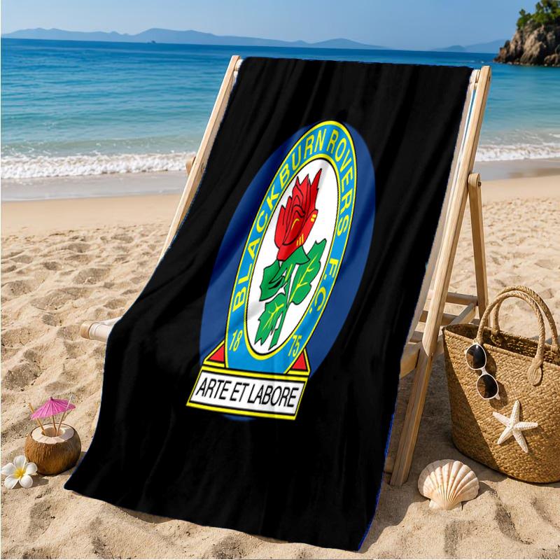 Blackburn-Rovers Wappen Strandtuch Mikrofaser Strandtuch, Leicht und Schnelltrocknend, für Sommerreisen, Schwimmbad-Fan Geburtstagsgeschenk