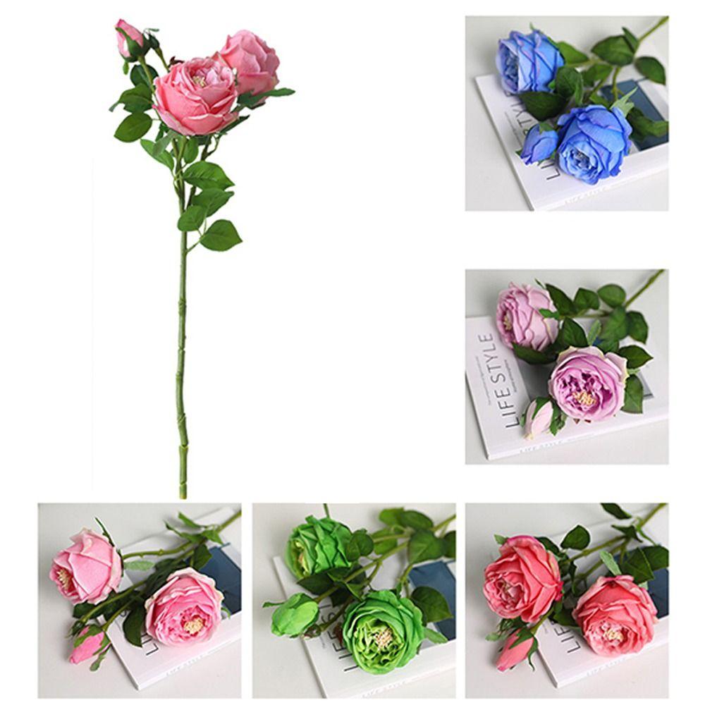 

52см Эмуляционная Роза Красный Бархатный Букет Пионов Подарок Искусственный Цветок Свадьба