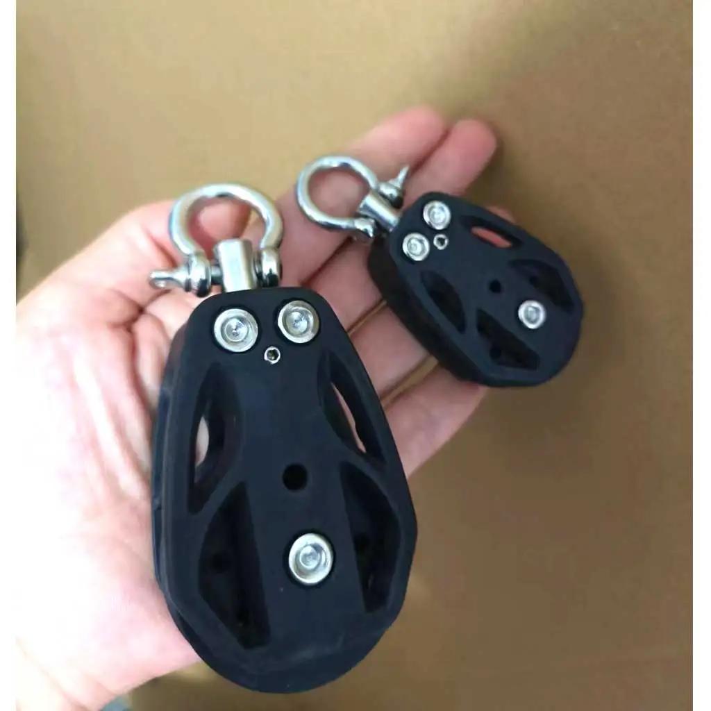 High-Load Sailboat Sheave Block – Single Pulley with Swivel Shackle & Plain Bearing (Durable, Heavy-Duty Marine Hardware)
