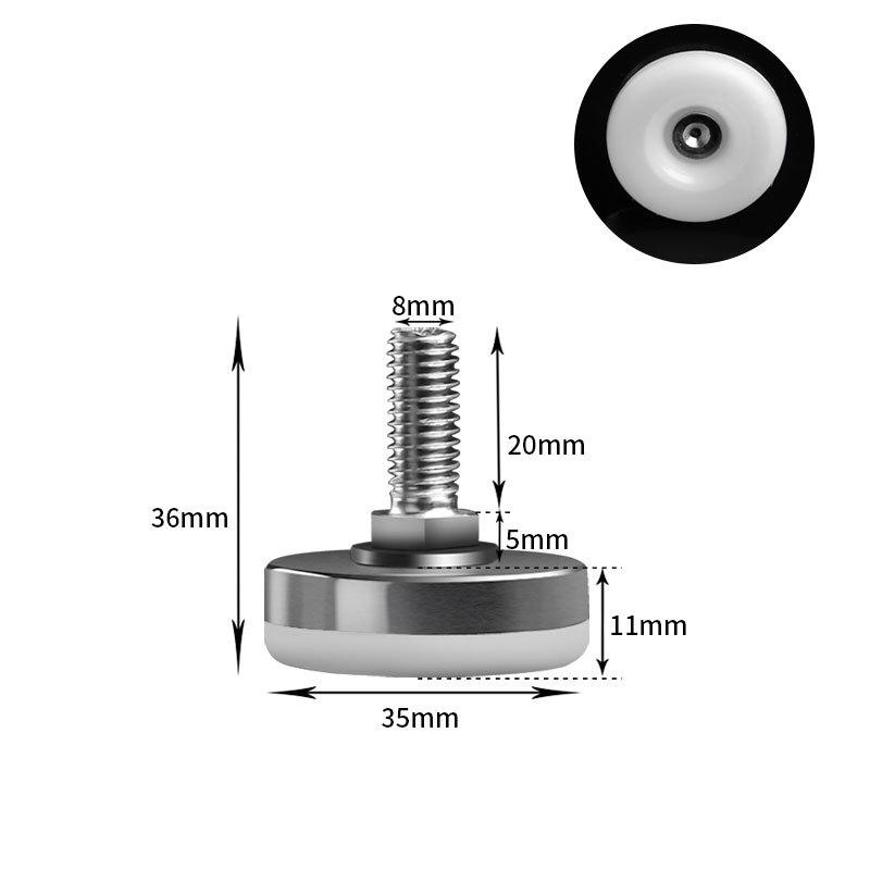 Stainless Steel Adjustable Furniture Feet Nylon Base Levelers, for Sofa, Table, Chair, Cabinet, Workbench of Leveling Feet