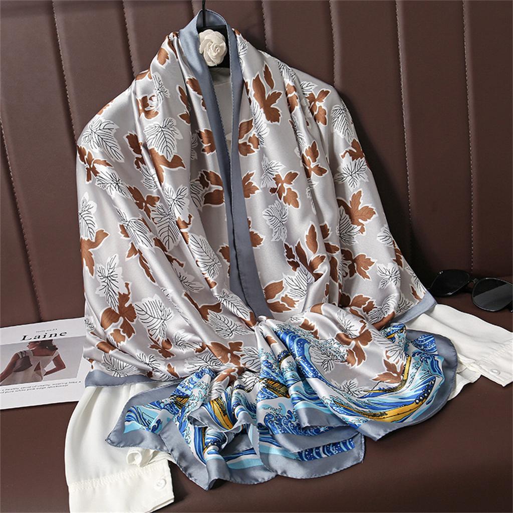 Neuer Schal Vier Jahreszeiten Luxus Sonnenschutz Bandanas Europa Und Amerika Druck Langer Schal Mode Gitter 160X40CM Seidenschals