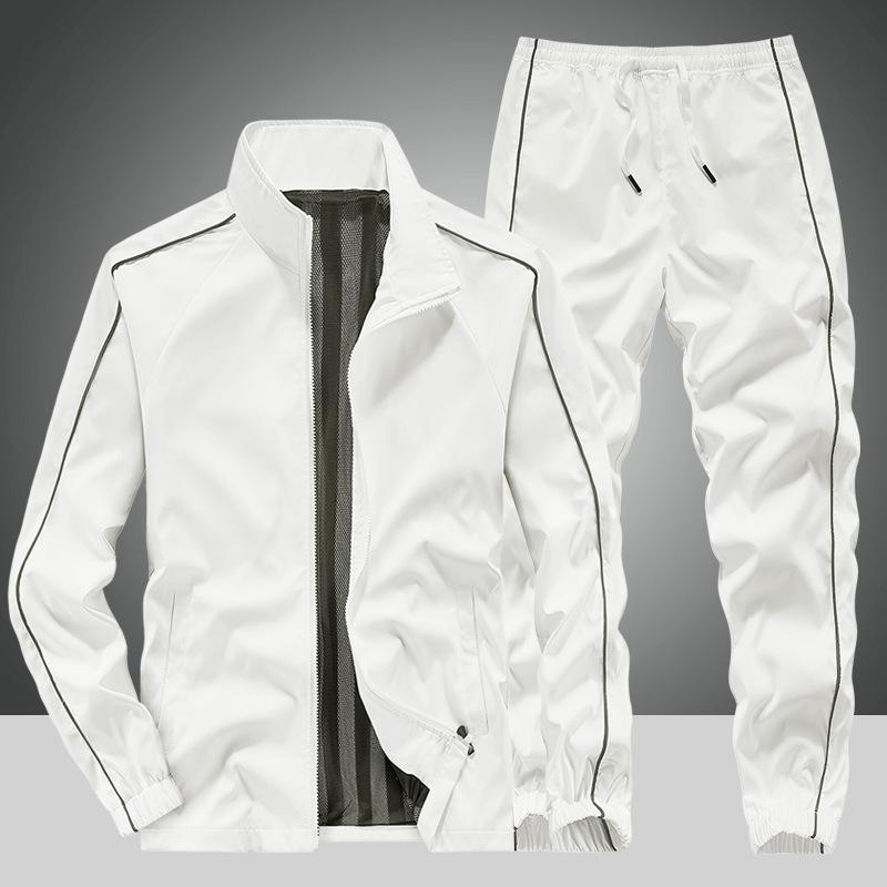 

Весенне-осенний мужской повседневный спортивный костюм, красивый комплект-двойка L белый