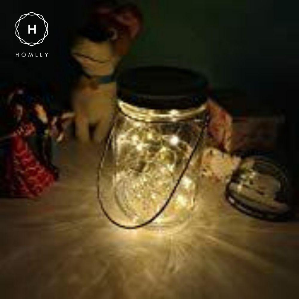Homlly Solar Mason Jar Fairy LED Lights (X2 PCS)