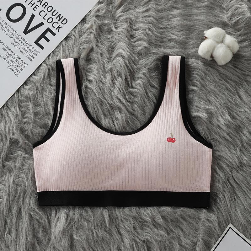 

Girls Junior High Summer Vest - Thin Style Puberty Bra for 15-Year-Olds L (30-45 kg)