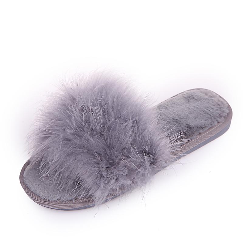 Fashion Fashion Fluffy Faux Fur Slippers for Women Soft Plush Open Toe Home Slippers Woman Autumn Winter Indoor Cozy Furry Flat Slides