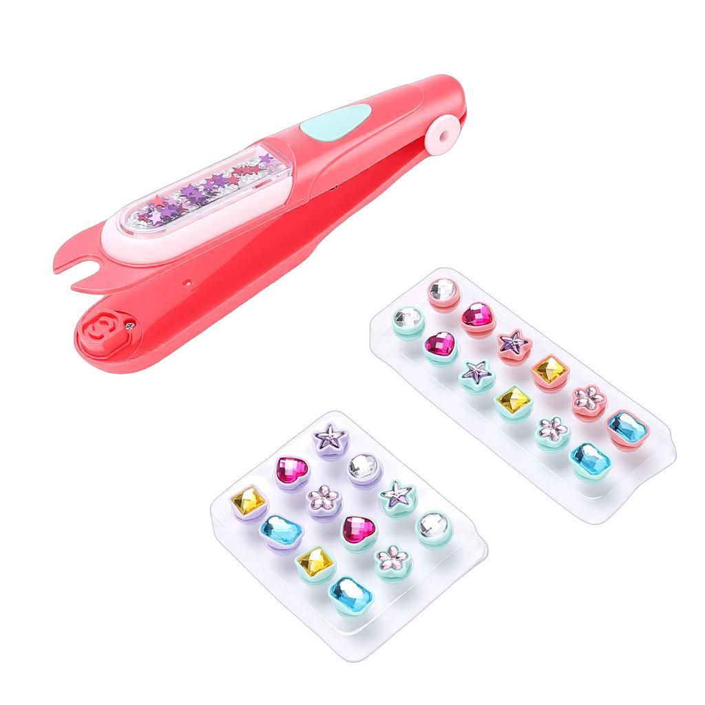 Tampographe Bijoux de Cheveux Réutilisable Brillant Bling Outil de Coiffage pour Cheveux avec 24 Strass Scintillants pour Filles