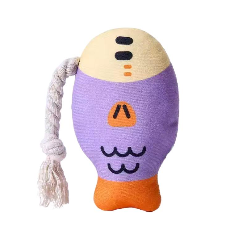 

Dog Squeaky Toy Simulation Fathead Fish - Chew Toy for Teeth Cleaning & Boredom Relief, Durable Pet Play Toy фиолетовый