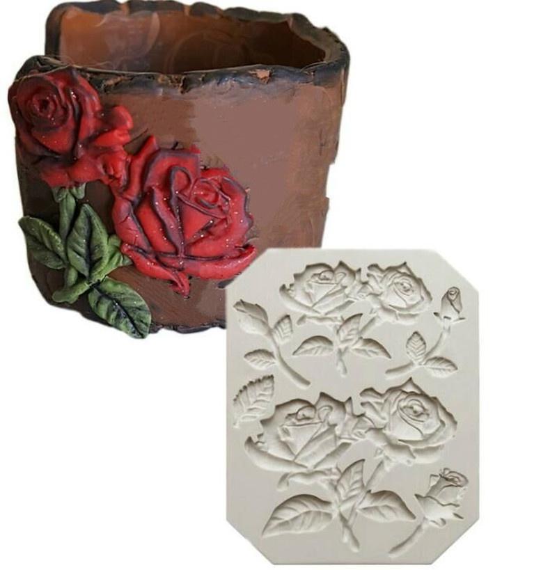 DIY Rose Silicone Cake Mold Fondant Chocolate Cake Decorating Tool Mould  Christmas Molds