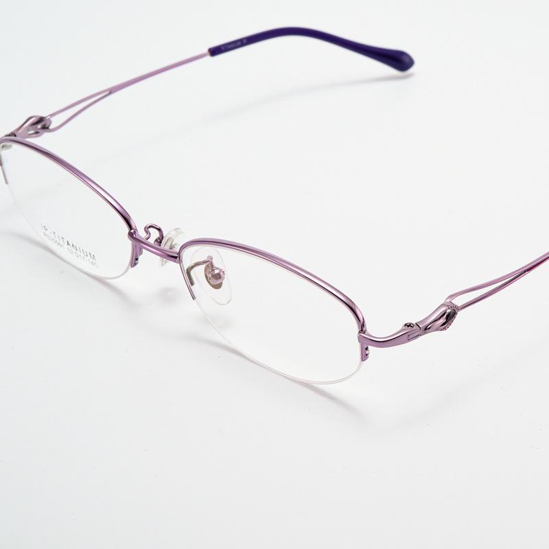 Women's Elegant Ultralight Pure Titanium Half-Rim Glasses for Myopia, Astigmatism, or Reading