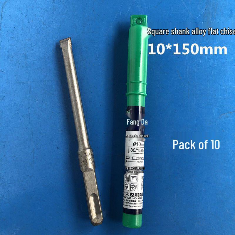 Square Shank Electric Hammer Drill Bit - Wall Chisel, Slotting Concrete Alloy Pointed & Flat Chisel