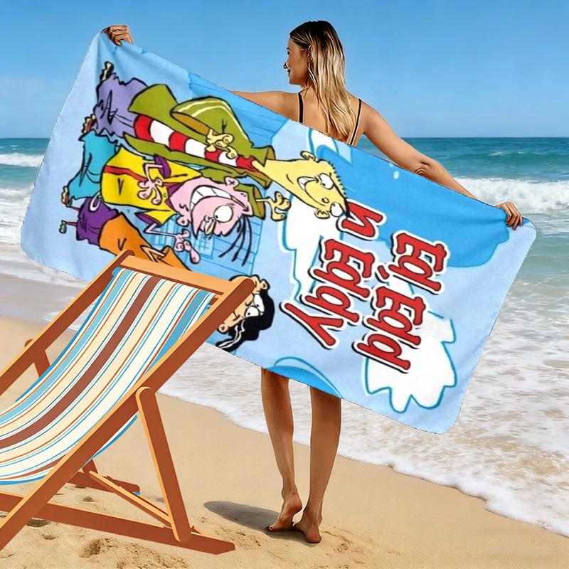 Asciugamano da Spiaggia Stampa Ed, Edd n Eddy, Asciugamano Grande Morbido Asciugatura Rapida per Spiaggia Campeggio Nuoto