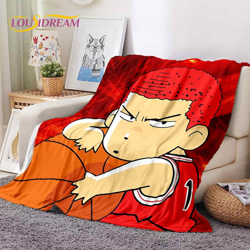 Cartoon Slam Dunk Basketball Anime Soft Blankets,Keep Warm Throw Blanket Comfortable Blanket for Picnic Beds Sofa Home Bedroom