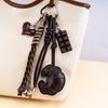 New Braided Rope Croissant Keychain Bread Shape Chocolate Mobile Phone Lanyard Heart Leather Bag Pendant Bag Decoration