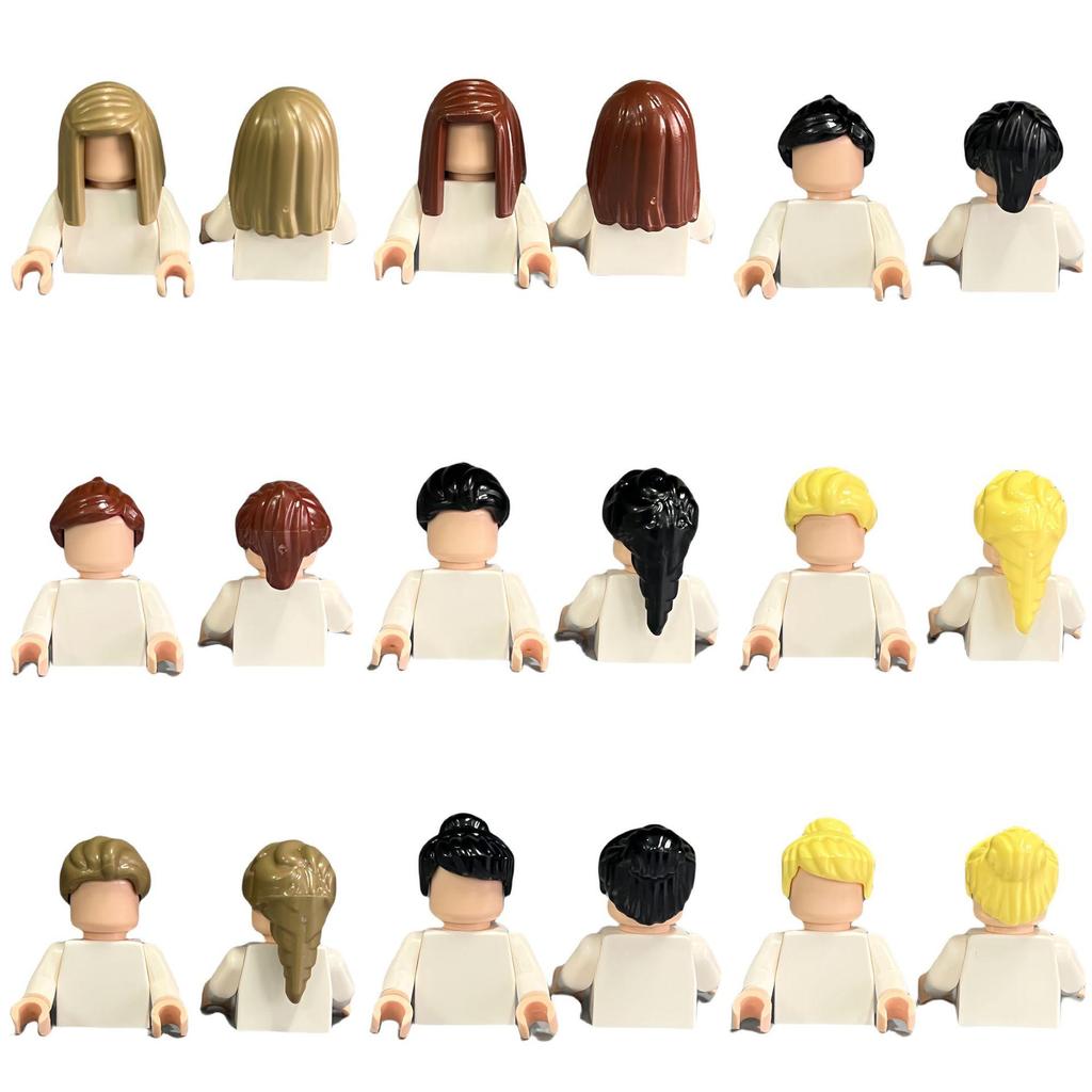 Cross-Border Compatible Girls' Lego Hair Building Blocks - Small Parts & DIY Accessories