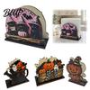 Holiday Dining Table Accessories Halloween Wood Napkin Holder Ghost Pumpkin Black Cat Gnome Dispenser Stand Spooky Standing Tissue Holder