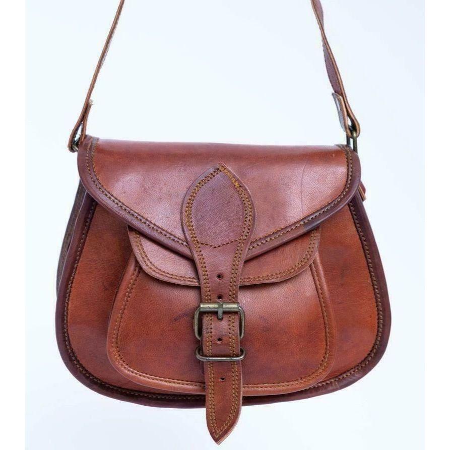 Leather Messenger Shoulder Cross Body Bag Handmade Purse Women's Vintage