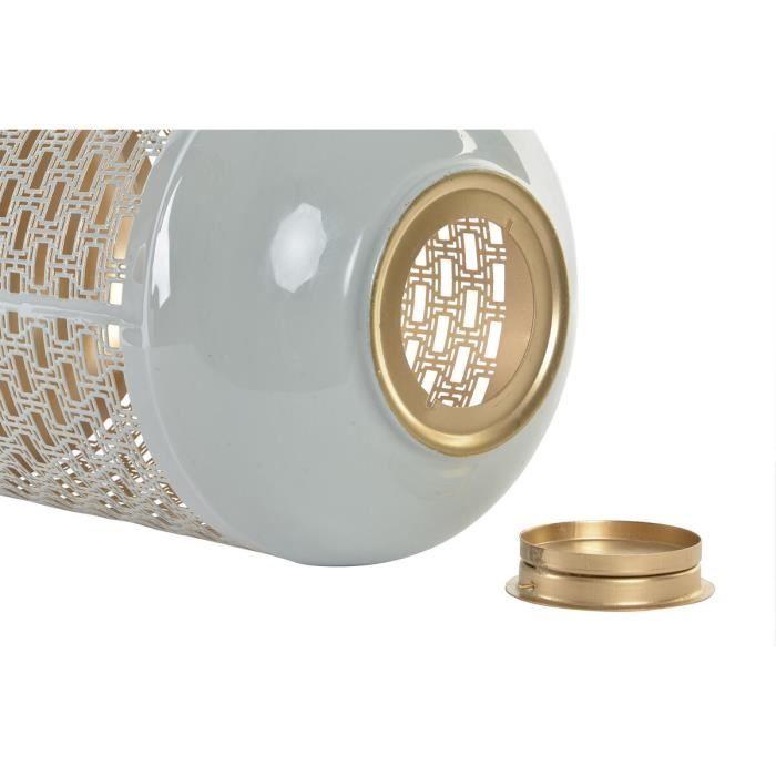 Bougeoir - Aluminium - 24 x 24 x 46 cm - Bleu et Rose - Lot de 2 - Objets Décoratifs