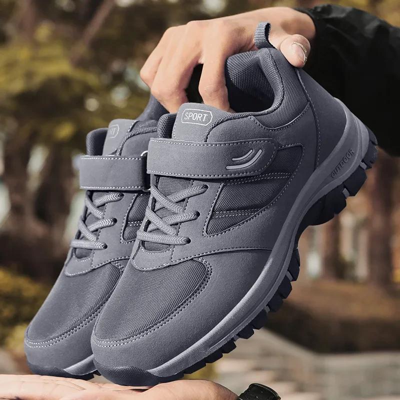 Scarpe da corsa alla moda da uomo con chiusura a strappo, comode scarpe da ginnastica traspiranti, resistenti all'usura, ammortizzate e ammortizzate