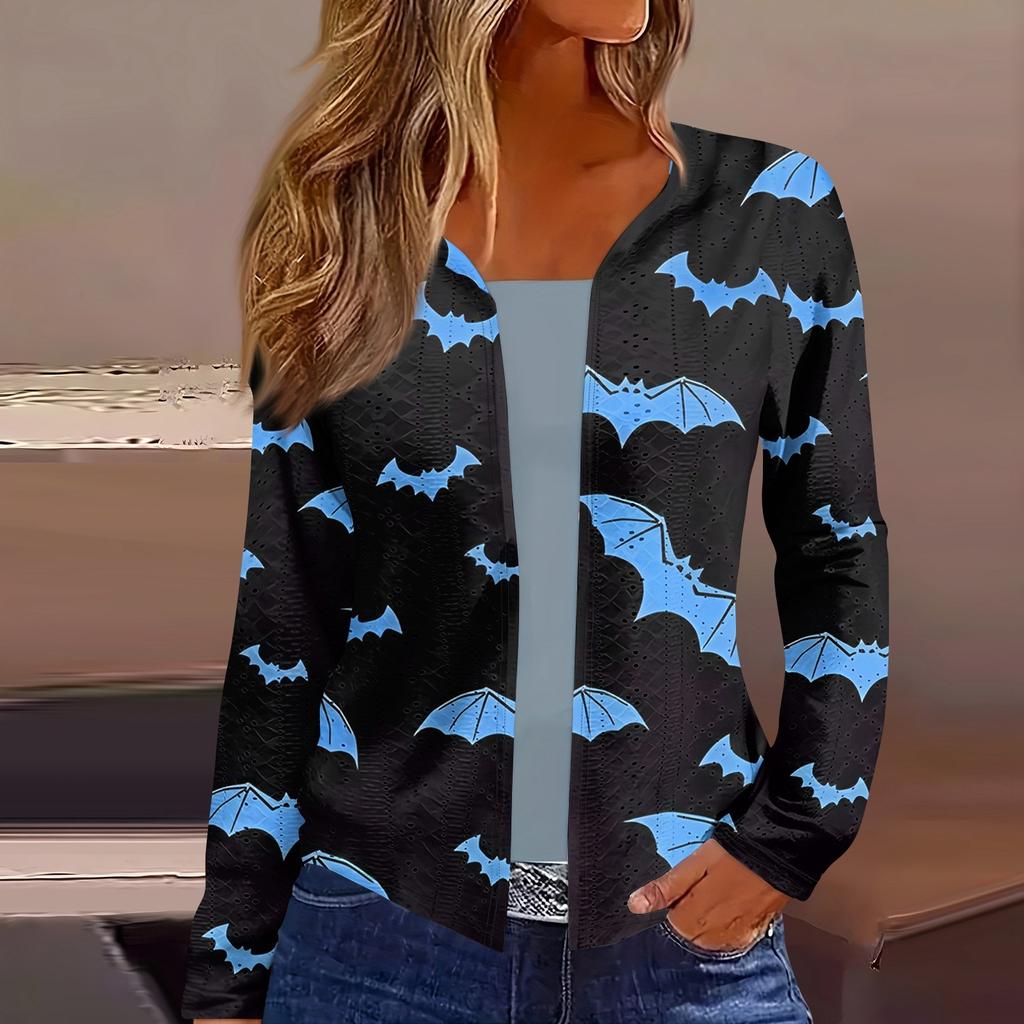 Women's Top Long Sleeve Halloween  Print Daily Weekend Fashion Thin Cardigan Blouse