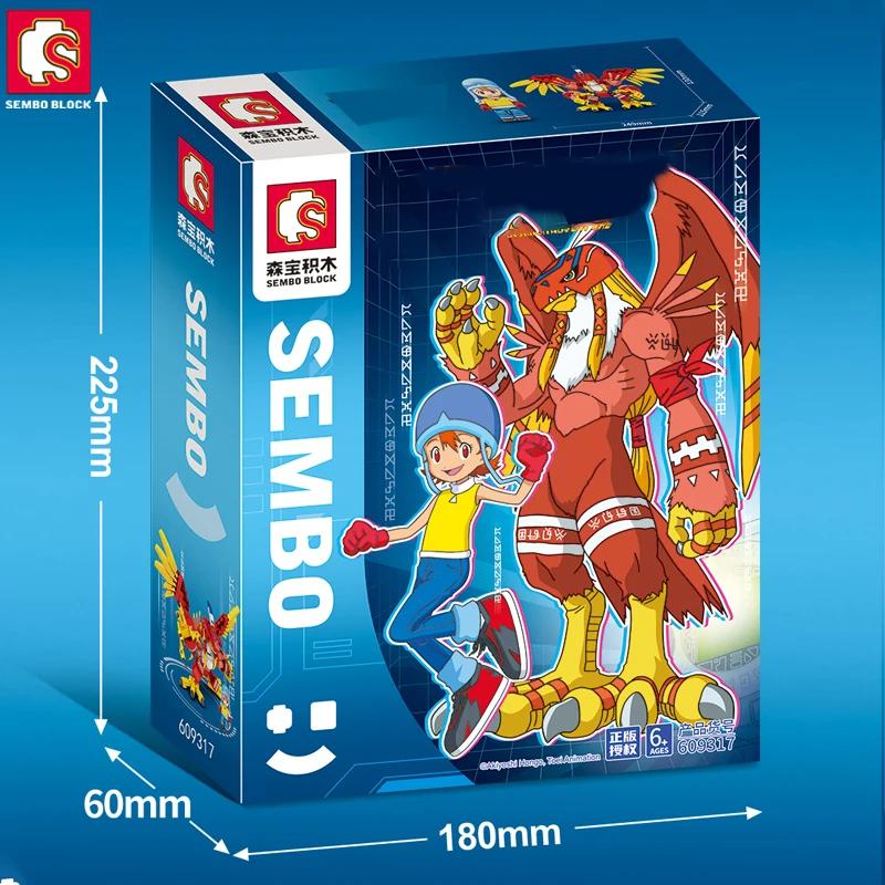 Non-Toxic Sembo Metal War Greymon Anime Building Blocks Action Figure Models Bricks Lighting Anime Kids Model Toy Doll Gifts With Dolls