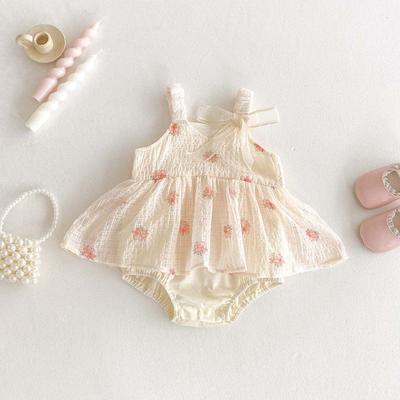 Baby Princess Suspender Romper Dress New Arrival 100-Day Birthday Outfit Summer Baby Vest Romper Dress One-Piece Crawling Suit