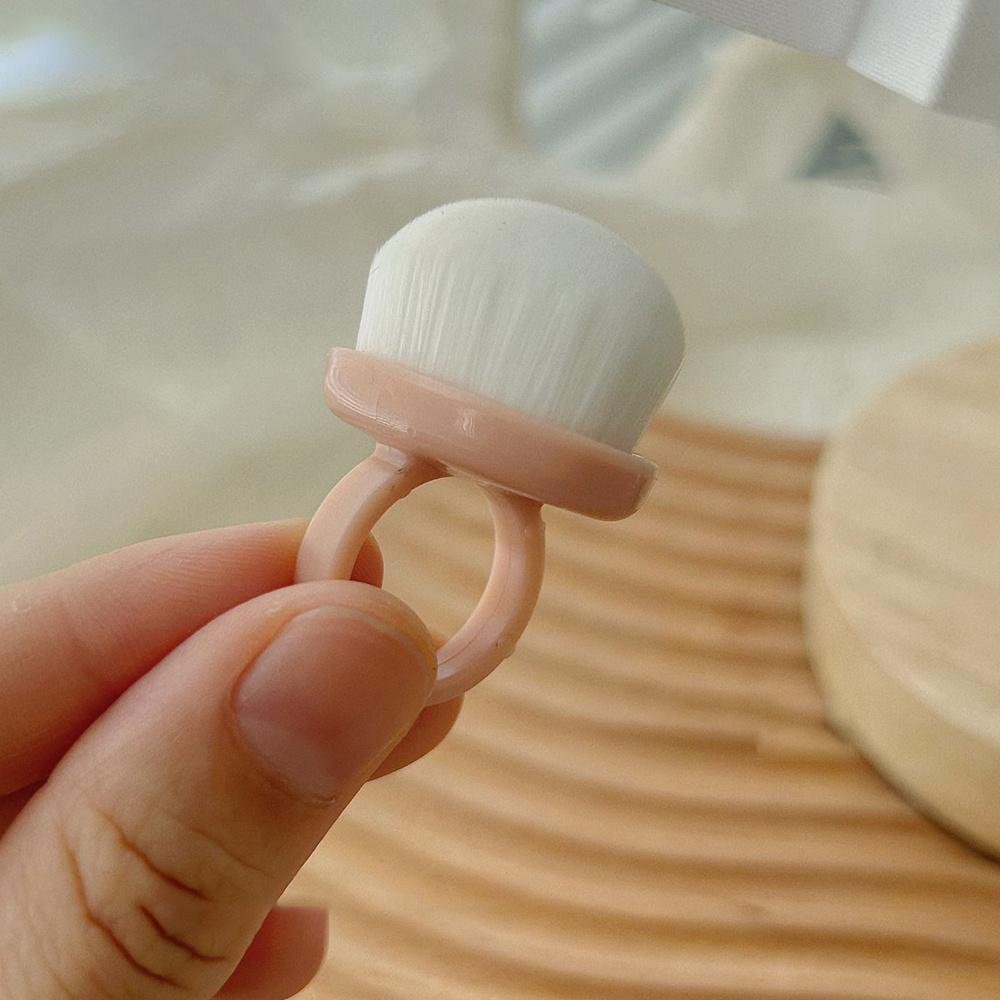 Dust Ring Brush Nail Art Front and Back Edge Portable Dust Cleaning Sweep Dust Finger Button Fine Soft Brush Tool